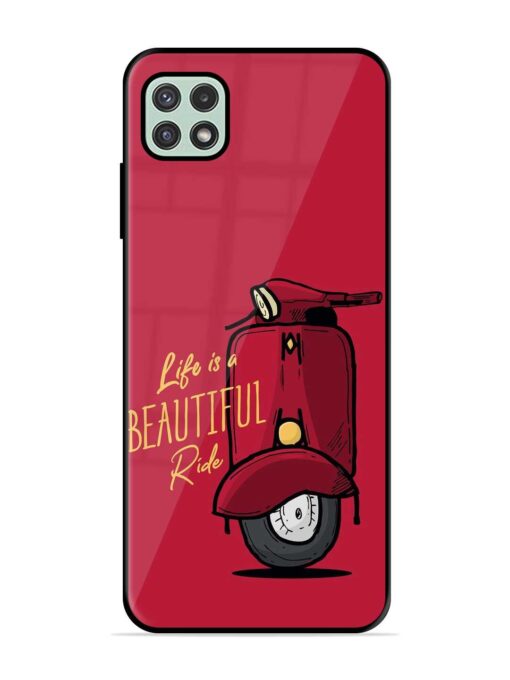 Life Is Beautiful Rides Glossy Metal Phone Cover for Samsung Galaxy A22 (5G) Zapvi