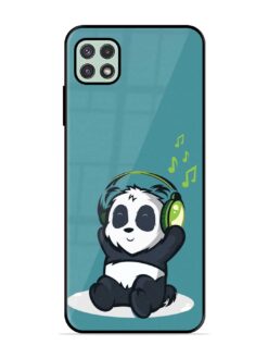 Music Panda Glossy Metal Phone Cover for Samsung Galaxy A22 (5G)