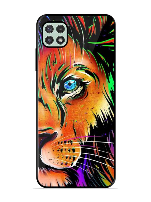 Colorful Lion Design Glossy Metal TPU Phone Cover for Samsung Galaxy A22 (5G) Zapvi