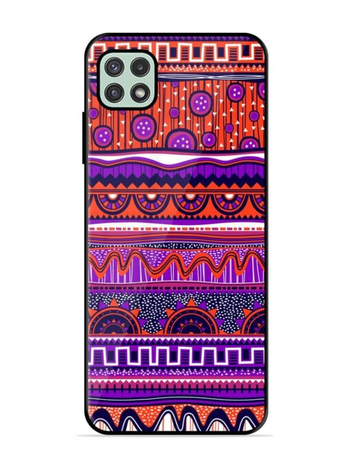 Ethnic Seamless Pattern Glossy Metal TPU Phone Cover for Samsung Galaxy A22 (5G) Zapvi