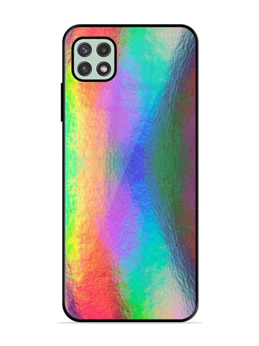 Colorful Holographic Background Glossy Metal TPU Phone Cover for Samsung Galaxy A22 (5G) Zapvi