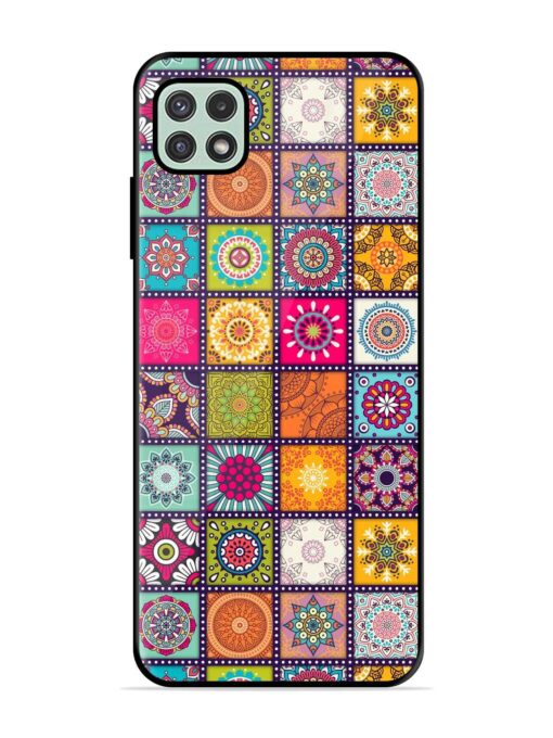 Seamless Pattern Vintage Glossy Metal Phone Cover for Samsung Galaxy A22 (5G) Zapvi