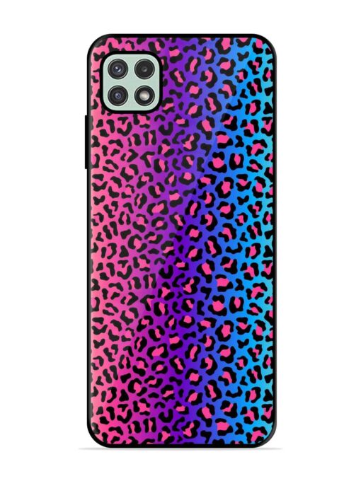 Colorful Leopard Seamless Glossy Metal Phone Cover for Samsung Galaxy A22 (5G) Zapvi