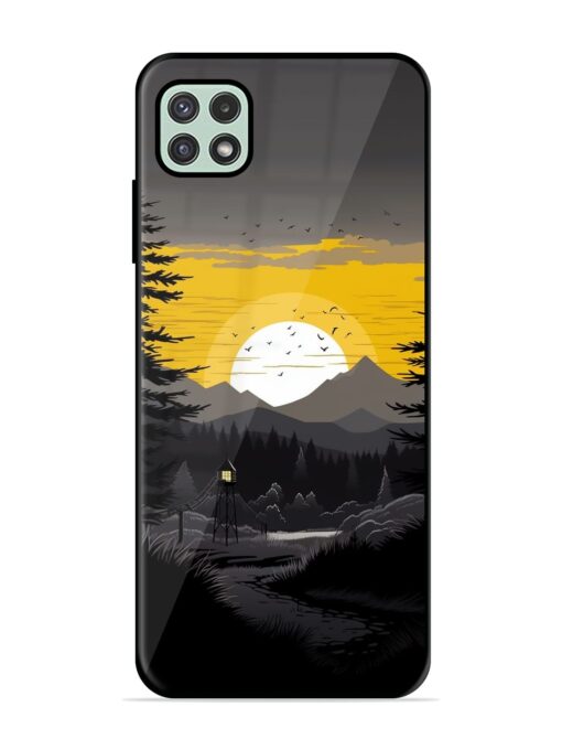 Sunset Vector Glossy Metal Phone Cover for Samsung Galaxy A22 (5G) Zapvi