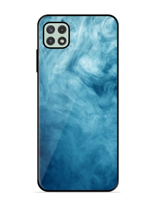 Blue Smoke Art Glossy Metal Phone Cover for Samsung Galaxy A22 (5G) Zapvi