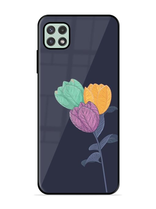 Flower Vector Glossy Metal Phone Cover for Samsung Galaxy A22 (5G) Zapvi