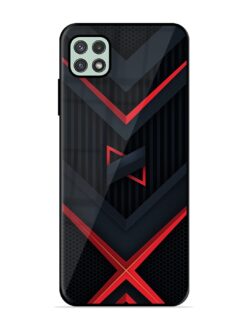 Red Gray Abstract Glossy Metal Phone Cover for Samsung Galaxy A22 (5G)