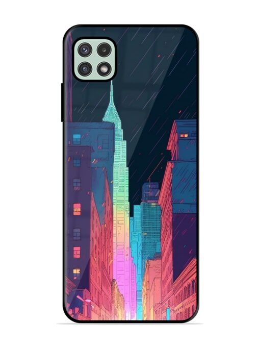 Minimal City Art Glossy Metal Phone Cover for Samsung Galaxy A22 (5G) Zapvi