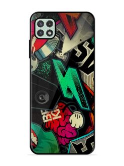 Graffiti Art Glossy Metal Phone Cover for Samsung Galaxy A22 (5G)