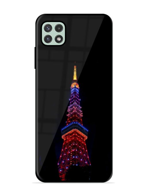 Eiffel Tower Night View Glossy Metal Phone Cover for Samsung Galaxy A22 (5G) Zapvi