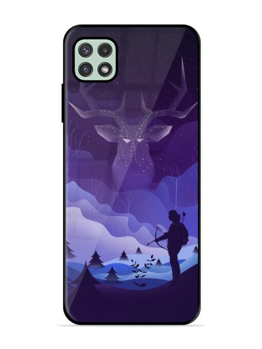 Deer Forest River Glossy Metal Phone Cover for Samsung Galaxy A22 (5G) Zapvi