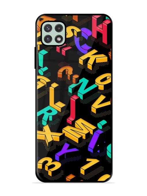 Seamless Pattern With Letters Glossy Metal Phone Cover for Samsung Galaxy A22 (5G) Zapvi