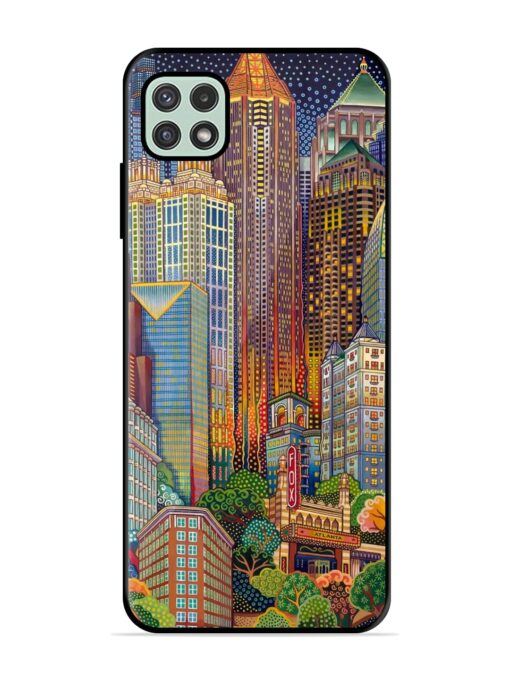 Cityscapes Art Glossy Metal Phone Cover for Samsung Galaxy A22 (5G) Zapvi