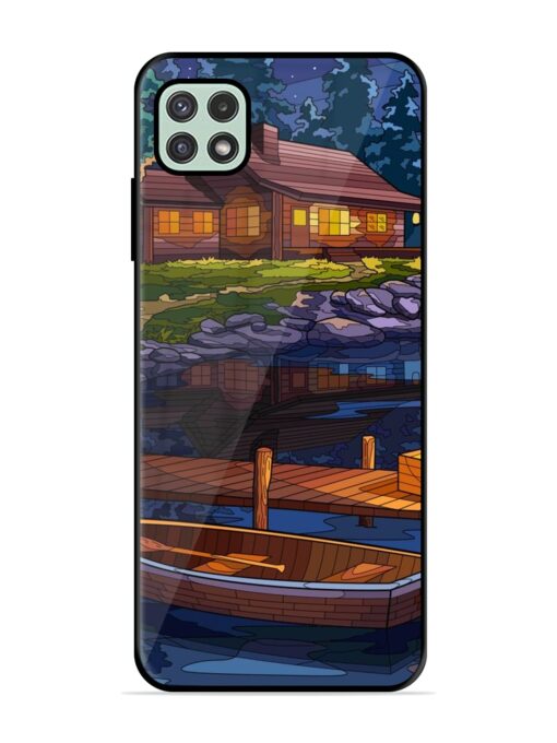 Village Night Scene Glossy Metal Phone Cover for Samsung Galaxy A22 (5G) Zapvi