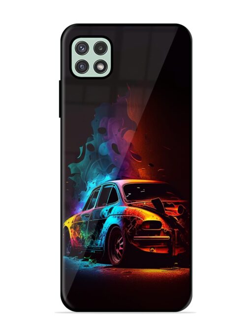 High Classic Car Art Glossy Metal Phone Cover for Samsung Galaxy A22 (5G) Zapvi