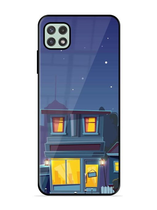 Vector Night House Glossy Metal Phone Cover for Samsung Galaxy A22 (5G)