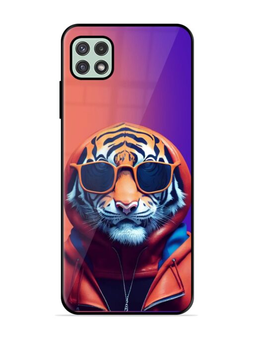 Tiger Animation Glossy Metal Phone Cover for Samsung Galaxy A22 (5G) Zapvi