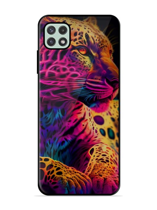 Leopard Art Glossy Metal Phone Cover for Samsung Galaxy A22 (5G) Zapvi