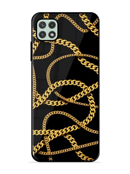 Decorative Golde Chain Glossy Metal Phone Cover for Samsung Galaxy A22 (5G) Zapvi