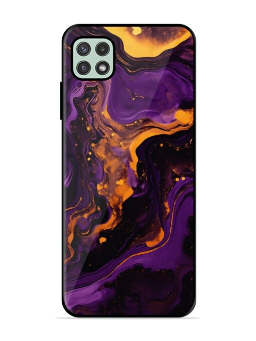 Painting Of A Purple Glossy Metal Phone Cover for Samsung Galaxy A22 (5G) Zapvi