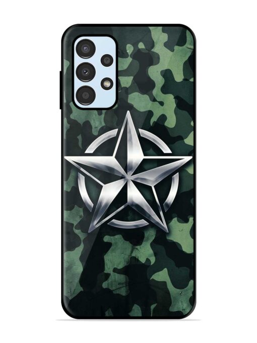 Indian Army Star Design Glossy Metal Phone Cover for Samsung Galaxy A23