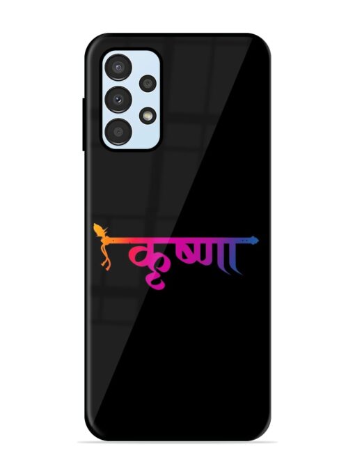 Krishna Typo Glossy Metal Phone Cover for Samsung Galaxy A23