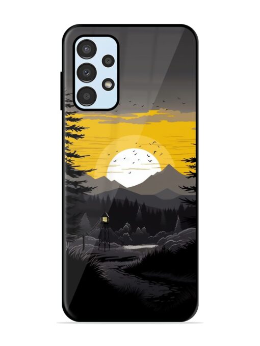 Sunset Vector Glossy Metal Phone Cover for Samsung Galaxy A23