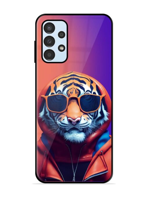 Tiger Animation Glossy Metal Phone Cover for Samsung Galaxy A23