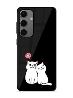 Cat Love Glossy Metal Phone Cover for Samsung Galaxy A25 (5G)