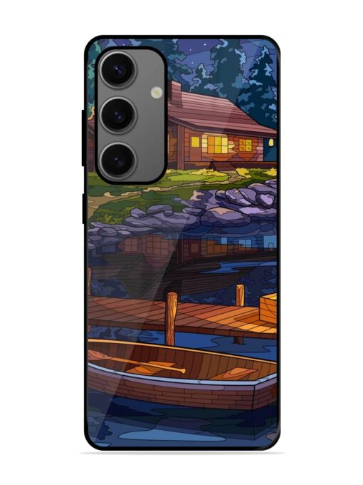 Village Night Scene Glossy Metal Phone Cover for Samsung Galaxy A25 (5G)