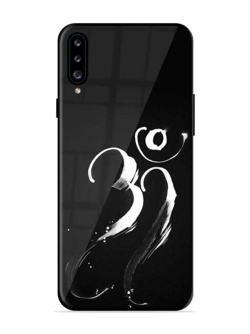 Om Logo Glossy Metal Phone Cover for Samsung Galaxy A30S Zapvi