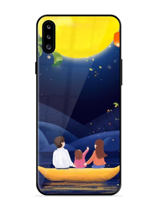 Happy Family And Beautiful View Glossy Metal Phone Cover for Samsung Galaxy A30S Zapvi