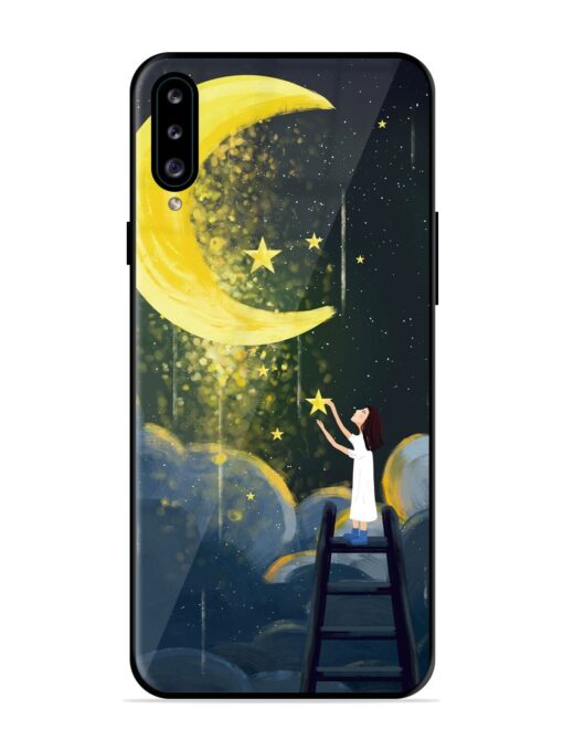 Moonlight Healing Night Illustration Glossy Metal TPU Phone Cover for Samsung Galaxy A30S Zapvi