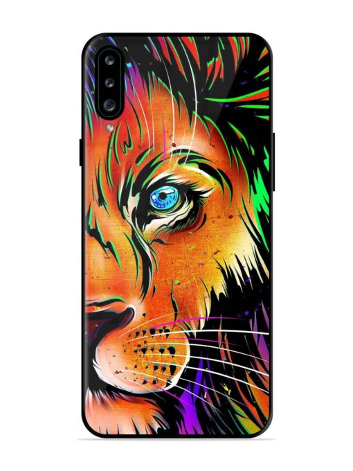 Colorful Lion Design Glossy Metal TPU Phone Cover for Samsung Galaxy A30S Zapvi