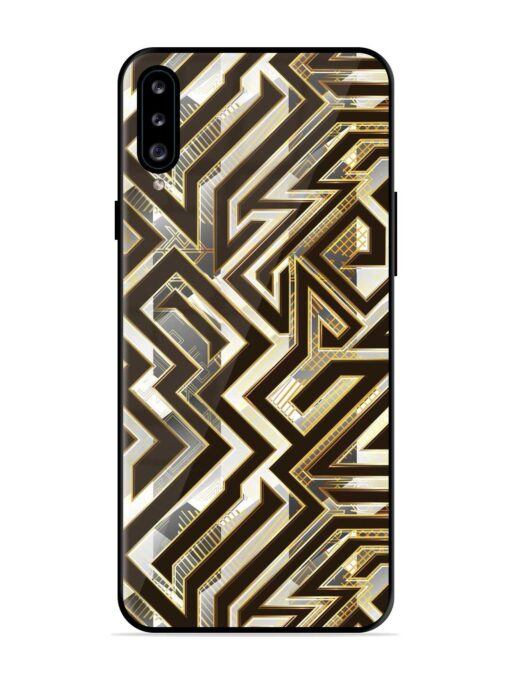 Technology Geometric Seamless Glossy Metal Phone Cover for Samsung Galaxy A30S Zapvi