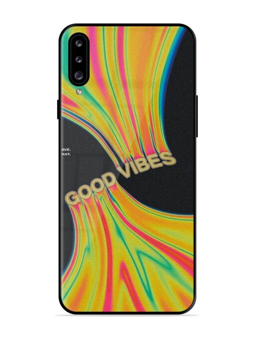 Good Vibes Glossy Metal Phone Cover for Samsung Galaxy A30S Zapvi