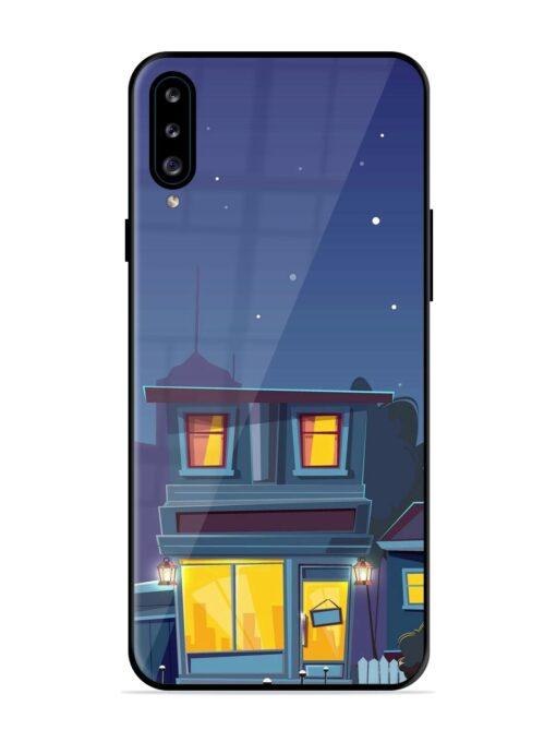 Vector Night House Glossy Metal Phone Cover for Samsung Galaxy A30S Zapvi