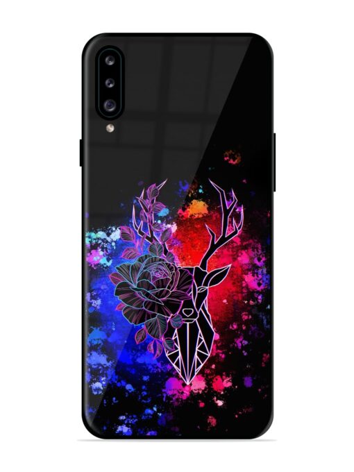 Floral Deer Art Glossy Metal Phone Cover for Samsung Galaxy A30S Zapvi