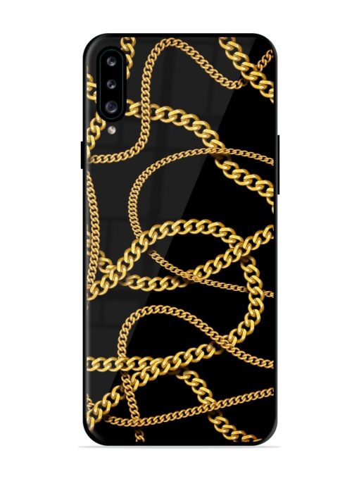 Decorative Golde Chain Glossy Metal Phone Cover for Samsung Galaxy A30S Zapvi