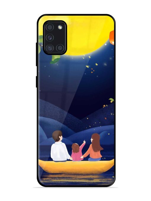 Happy Family And Beautiful View Glossy Metal Phone Cover for Samsung Galaxy A31