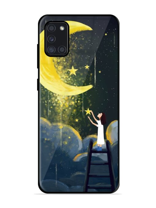 Moonlight Healing Night Illustration Glossy Metal TPU Phone Cover for Samsung Galaxy A31 Zapvi