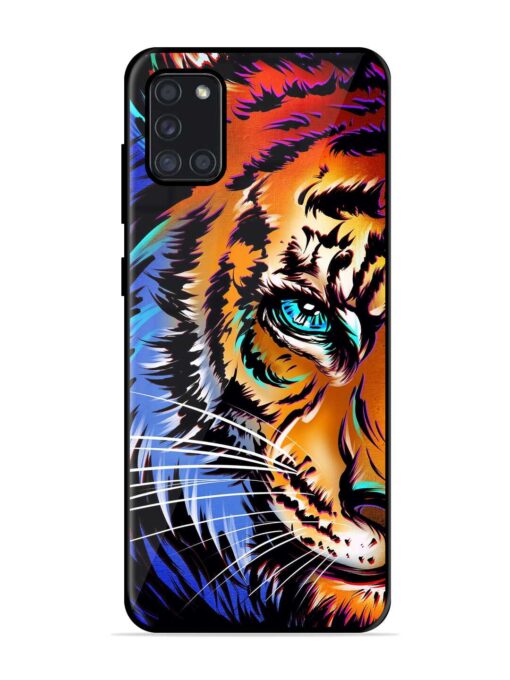 Colorful Lion Art Glossy Metal Phone Cover for Samsung Galaxy A31 Zapvi