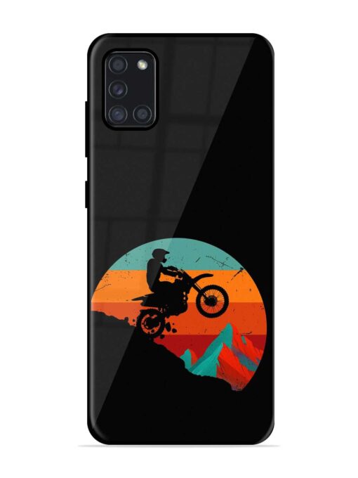 Mountain Bike Glossy Metal Phone Cover for Samsung Galaxy A31