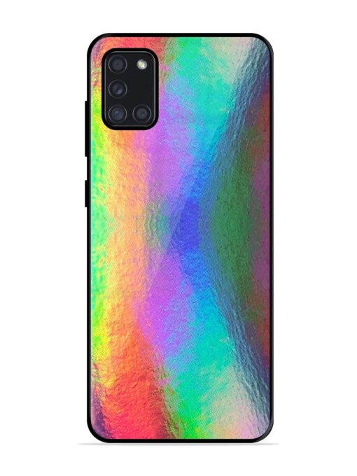 Colorful Holographic Background Glossy Metal TPU Phone Cover for Samsung Galaxy A31 Zapvi