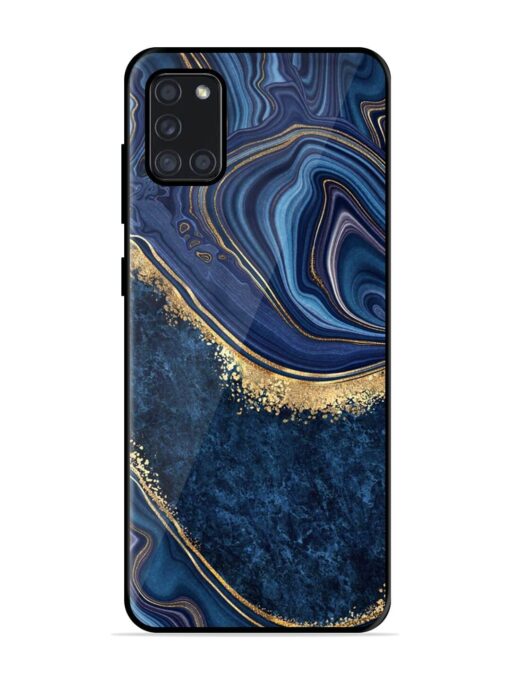 Abstract Background Blue Glossy Metal TPU Phone Cover for Samsung Galaxy A31 Zapvi