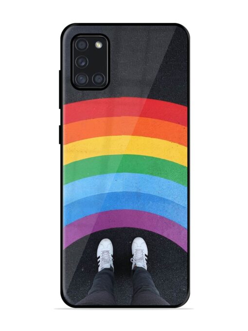 Legs Rainbow Glossy Metal TPU Phone Cover for Samsung Galaxy A31