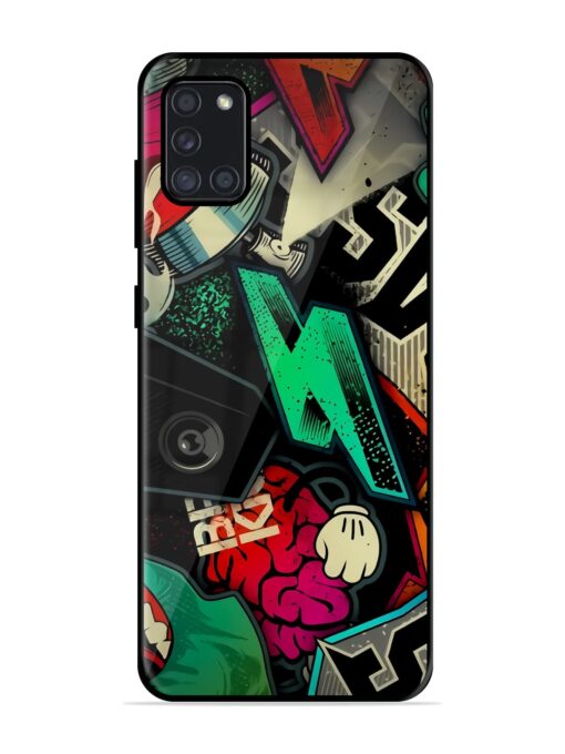 Graffiti Art Glossy Metal Phone Cover for Samsung Galaxy A31