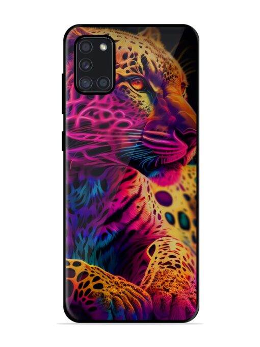 Leopard Art Glossy Metal Phone Cover for Samsung Galaxy A31