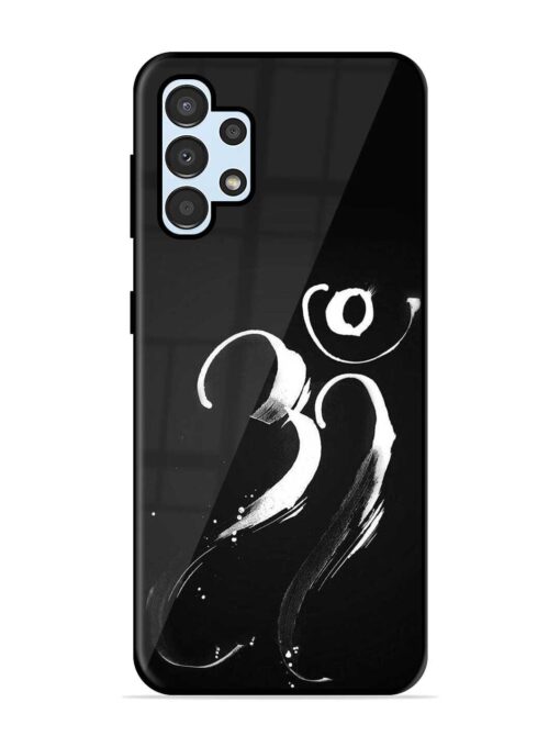 Om Logo Glossy Metal Phone Cover for Samsung Galaxy A32 (4G) Zapvi