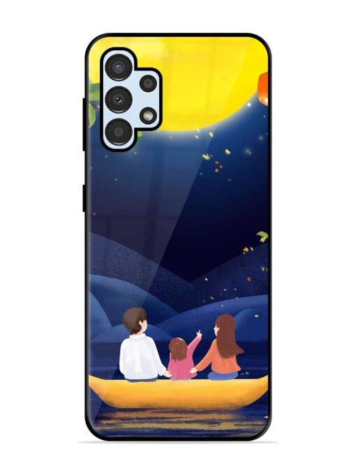 Happy Family And Beautiful View Glossy Metal Phone Cover for Samsung Galaxy A32 (4G) Zapvi